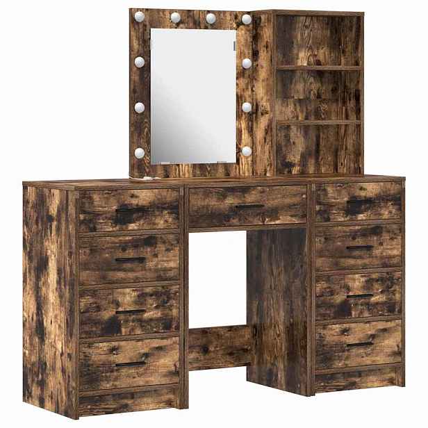 vidaXL Kosmetický stůl 3 ks Hnědá 40 x 41 x 135 cm Kompozitní dřevo
