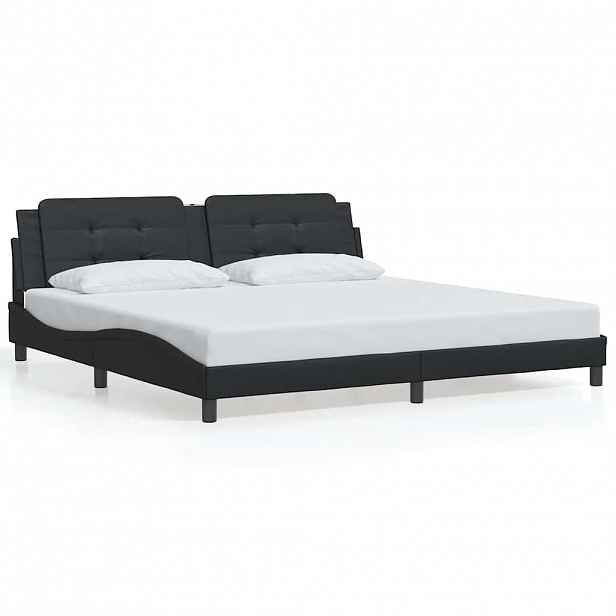 vidaXL Rám postele bez matrace Zadar černý 200x200 cm umělá kůže