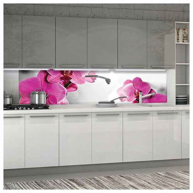 Vliesová fototapeta Růžové orchideje elegance na zdi 250x60 lepidlo