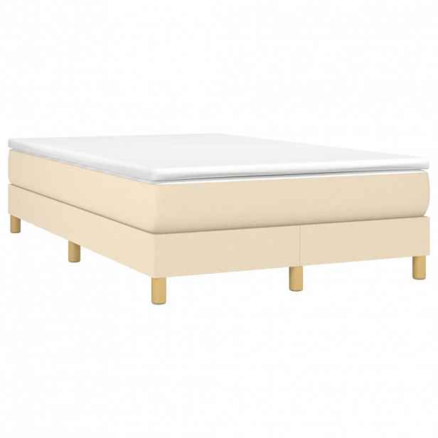 vidaXL Box spring postel s matrací krémová 120x190 cm textil