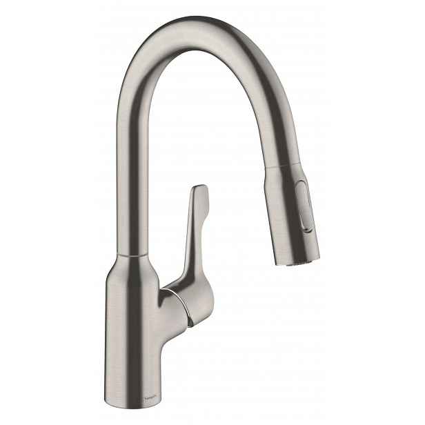 Hansgrohe Focus M43 - Dřezová baterie s výsuvnou sprškou, nerezová ocel 71811800