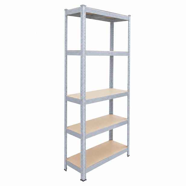 Relaxdays REGÁL Šedý těžkotonážní 5-policový 180 cm