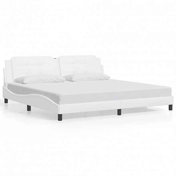 vidaXL Rám postele bez matrace Zadar bílý 200x200 cm umělá kůže
