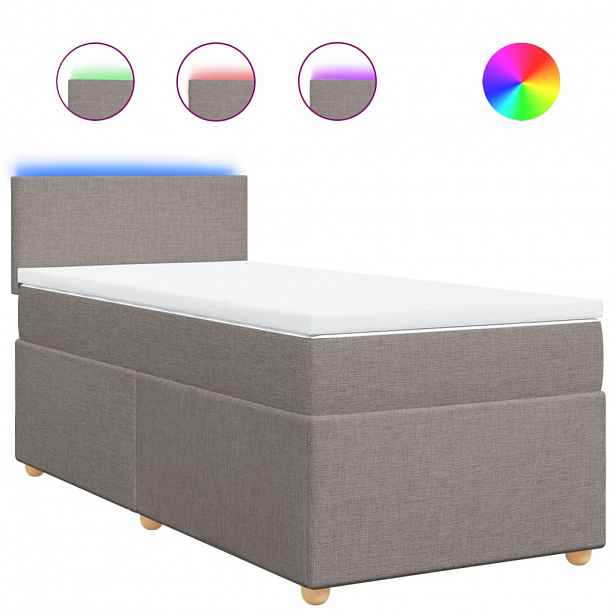 vidaXL Box spring postel s matrací taupe 90x190 cm textil