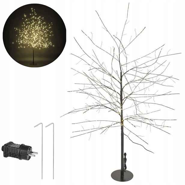 Led stromeček 120cm Vánoční ozdoba venkovní s teplým světlem Emos
