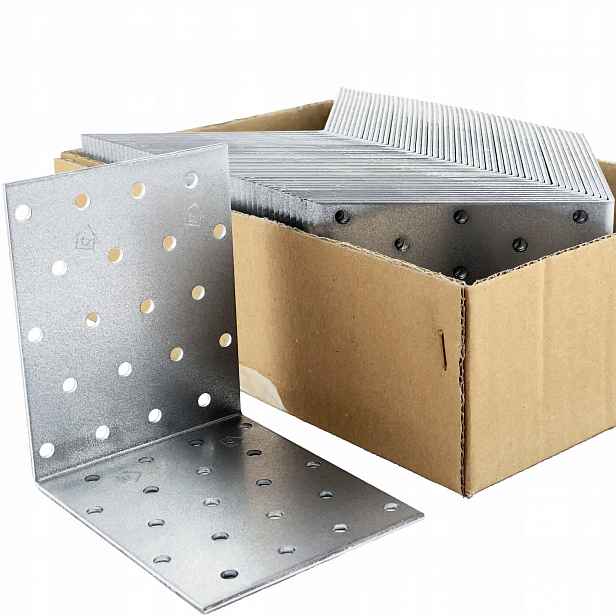 Perforované ocelové úhelníky 100x100x80 x 2 mm 50 ks montážních prvků KM12