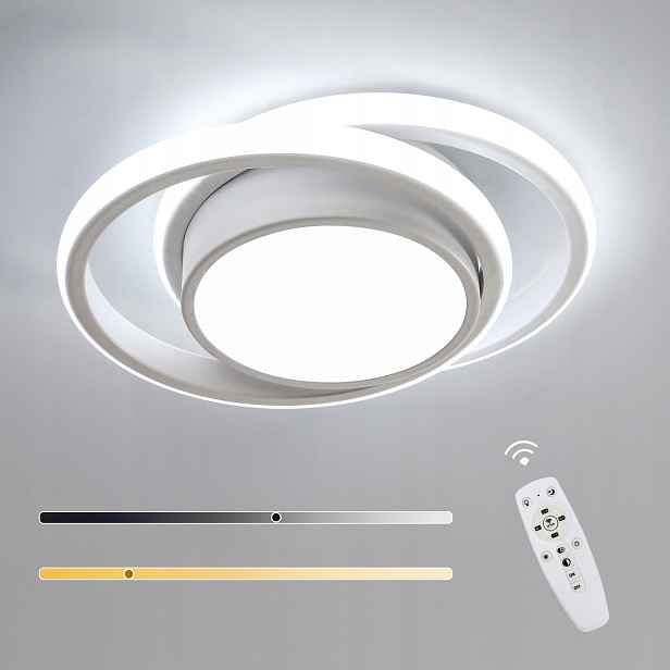 Stropní Led svítidlo Plafon s dálkovým ovládáním Kulaté Bílé Nástěnné Moderní 32W