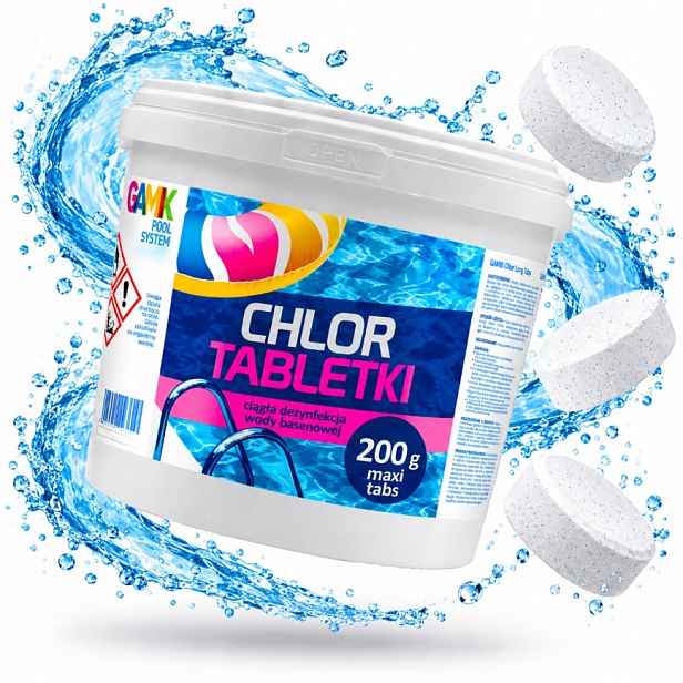 Tablety Do Bazénu Chlor 5 Kg 200 G 25 Ks Dlouhodobá Dezinfekce Vody