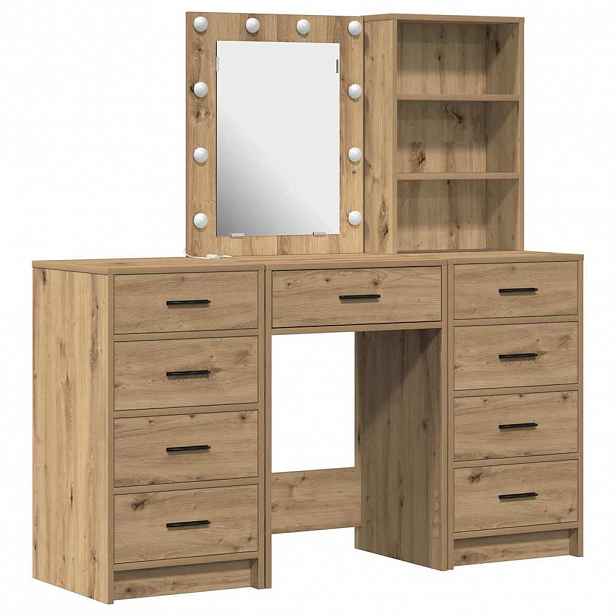 vidaXL Kosmetický stůl 3 ks Hnědá 40 x 41 x 135 cm Kompozitní dřevo