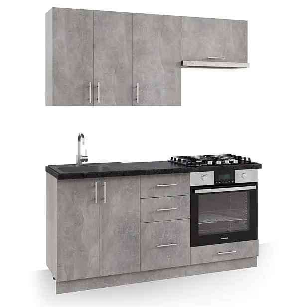 Casarredo Kuchyně FELIPE A 160 beton/beton