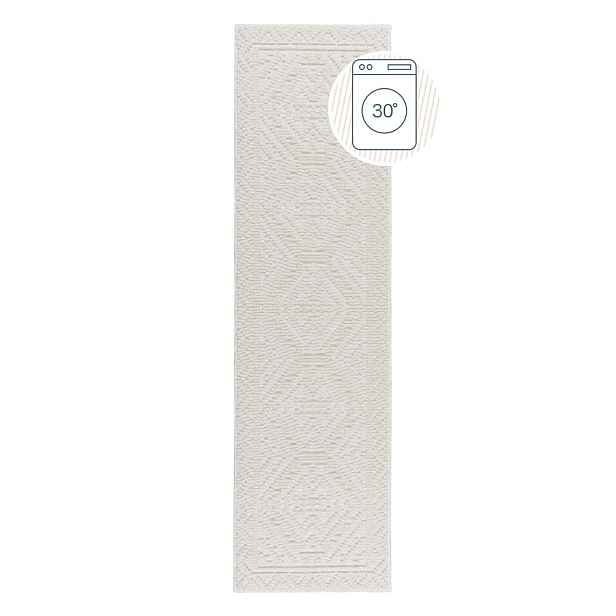 Krémový pratelný běhoun z žinylky 60x240 cm Jaipur – Flair Rugs