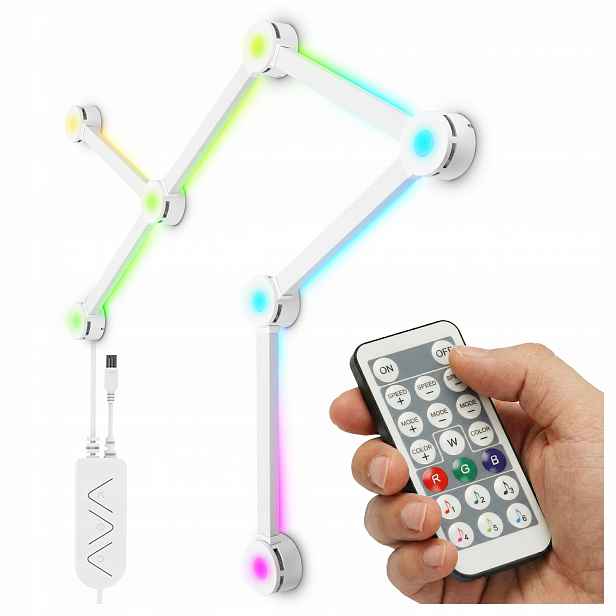 Nástěnná Led lampa Rgb Modulární zvukový senzor Dálkový Ovladač 10v1 Ambient