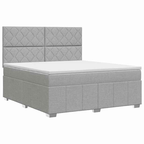 vidaXL Postel boxspring s matrací Světle šedá 160 x 200 cm Textil