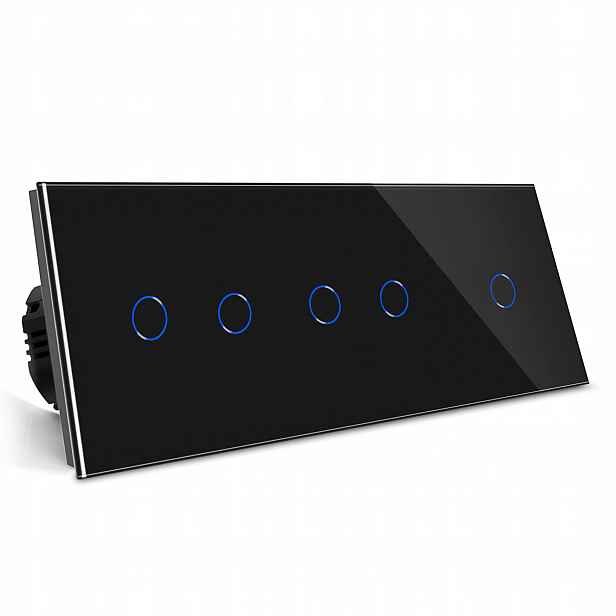 Dotykový Spínač Světla 2+2+1 Wifi Trojitý 5K Skleněný Pro Tuya Smart Life