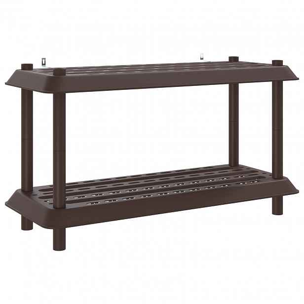 vidaXL Regálová jednotka 2 pater 100 x 40 x 55,5 cm PP Hnědá