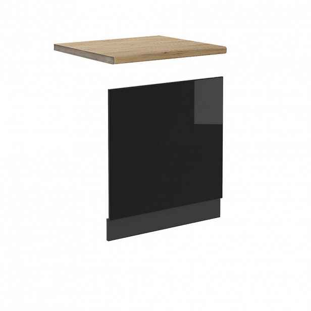 Vicco PŘEDNÍ PANEL R-Line Černý vysoký lesk 60 cm , PD Dub