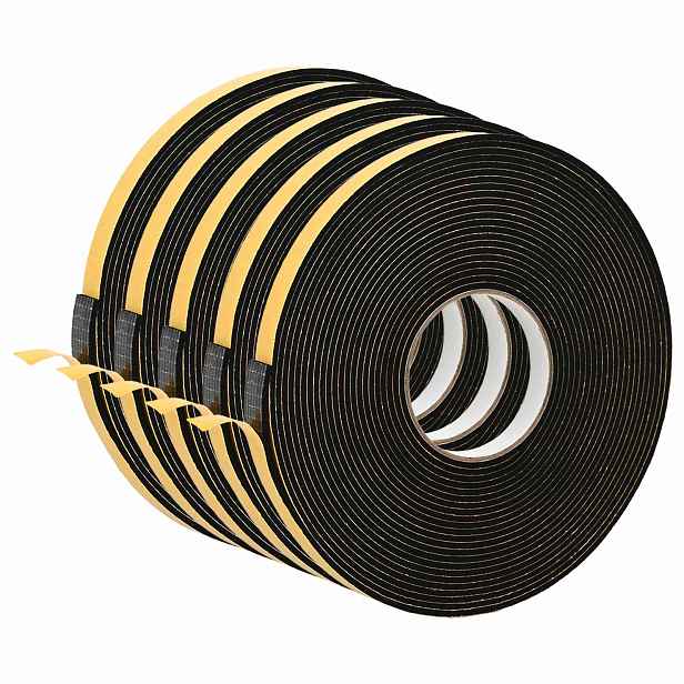 vidaXL Samolepicí pěnová páska 5 ks Černá 10mm x 10m Pěna CR