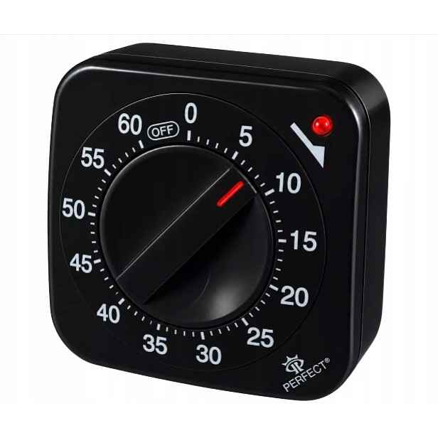 Analogový minutovač Perfect Tm 67 Černý Kuchyňský časovač Mechanický