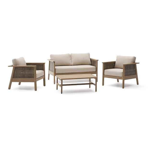 Béžový/v přírodní barvě zahradní lounge set z masivu akácie pro 5 osob Alabe – Kave Home
