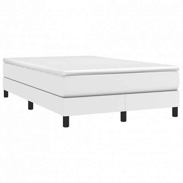vidaXL Box spring postel s matrací bílá 120x190 cm umělá kůže