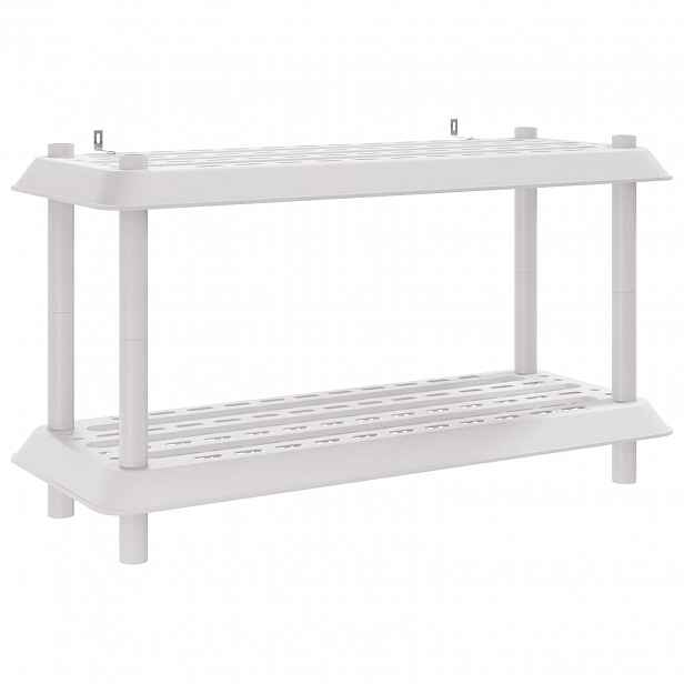 vidaXL Regálová jednotka 2 pater 100 x 40 x 55,5 cm PP Bílá