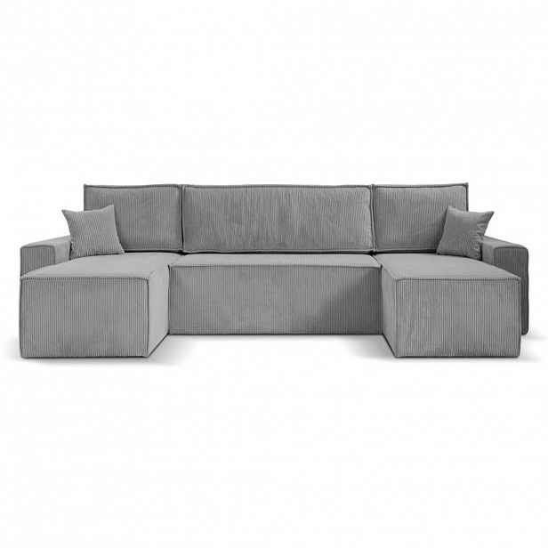 Beautysofa SEDACÍ SOUPRAVA Hektor U s funkcí spaní, světle šedá