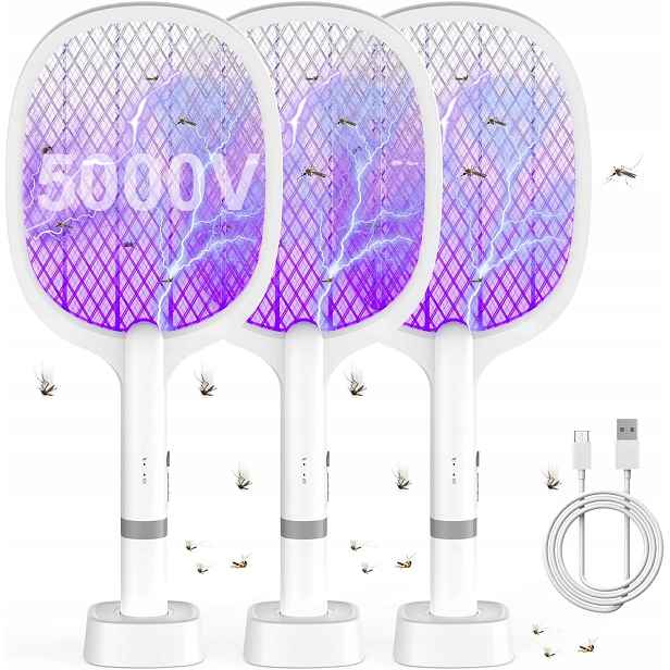 Elektrická chňapka proti komárům, hmyzu, mouchy, sada 3 ks Youbst WD-996 5000V