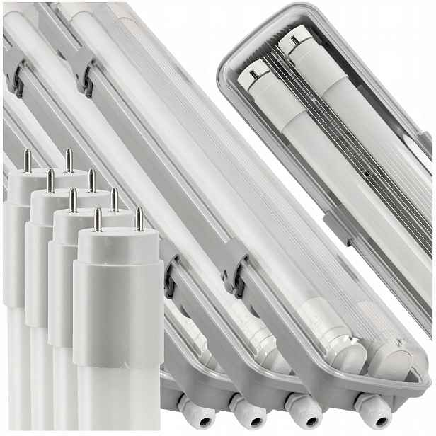 Hermetické Led svítidlo 60 cm Lampa Led žárovky Tuby 4x Garážová sada