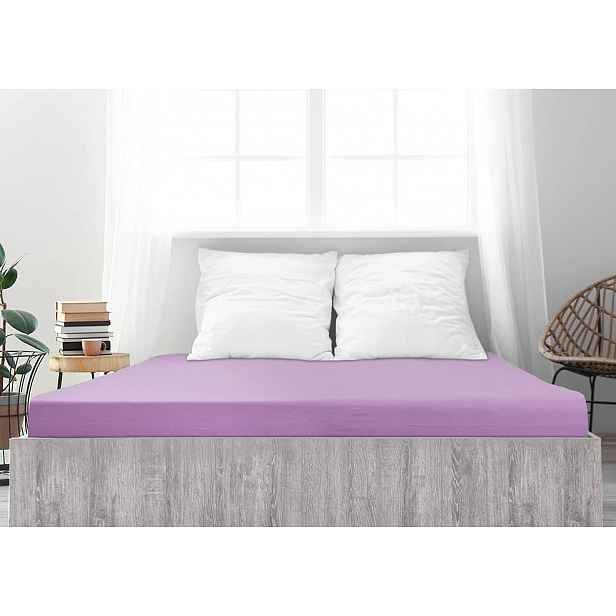 Jersey prostěradlo z mako bavlny LUXORA 180x200 cm fialové