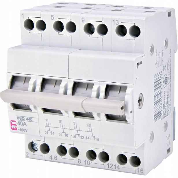 Přepínač zdroje napájení I-0-II Ssq 440 40A 4P