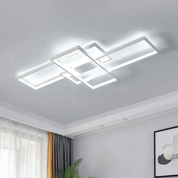 Stropní Lampa Bílá Led Lustr Kvadrát Moderní Do Ložnice 64W 6500K