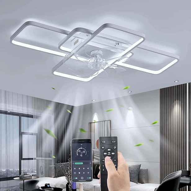 Stropní ventilátor, 72 cm, stmívatelná Led lampa, tichý, 150 W, 6 rychlostí