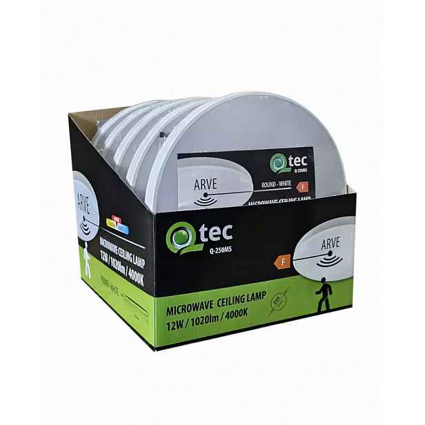 SVÍTIDLO QTEC Q-250MS ARVE 12W 4000KWHITE SENSOR