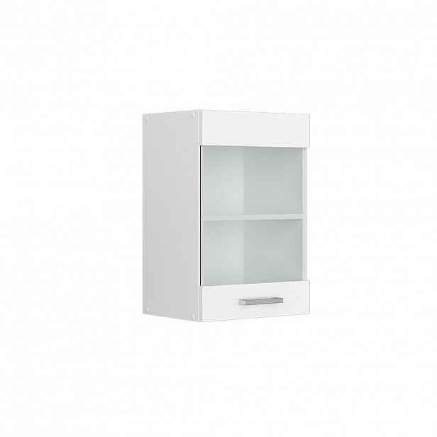 Vicco UNIVERZÁLNÍ NÁSTĚNNÁ SKŘÍŇKA R-Line Bílá vysoký lesk 40 cm se skleněnými dvířky