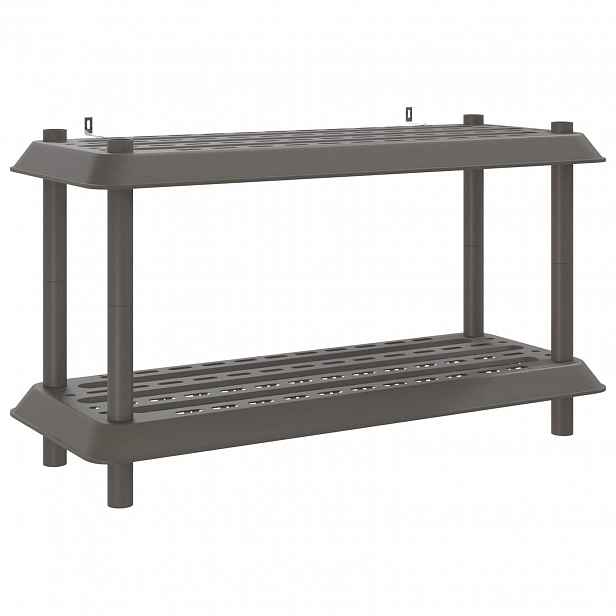 vidaXL Regálová jednotka 2 pater 100 x 40 x 55,5 cm PP Světle šedá
