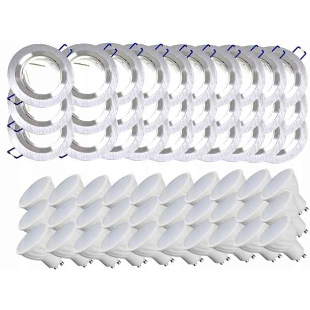 30x Nastavitelná Hliníková Lampa Stropní Lampa Inox Led Žárovky 10W
