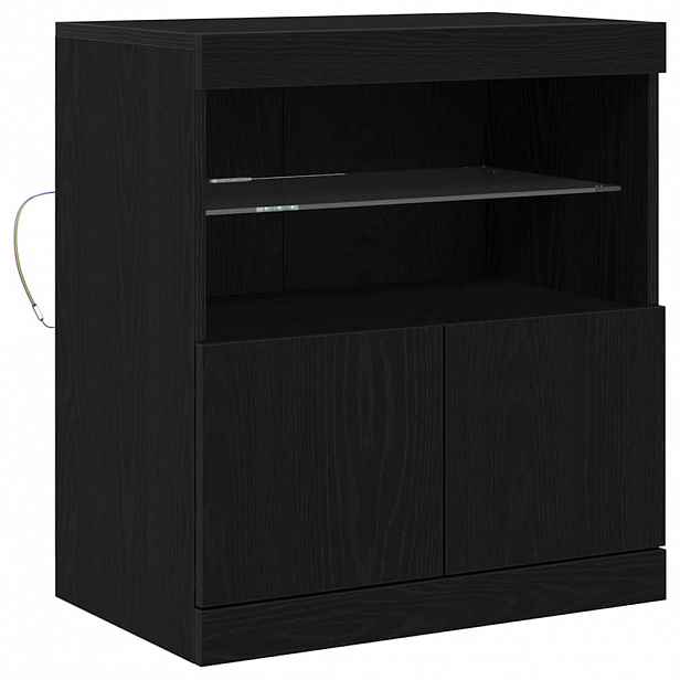 vidaXL LED komoda Černá 60,5 x 37 x 67 cm Kompozitní dřevo