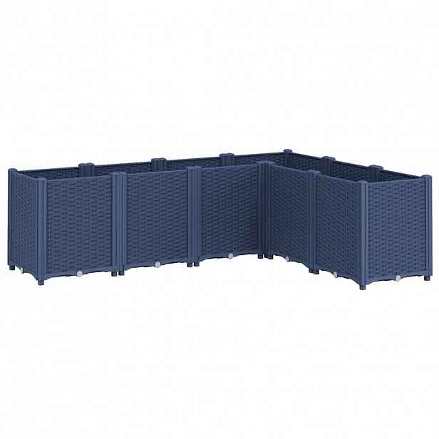 vidaXL Zahradní truhlík modrá šedá 160 x 120 x 53 cm PP
