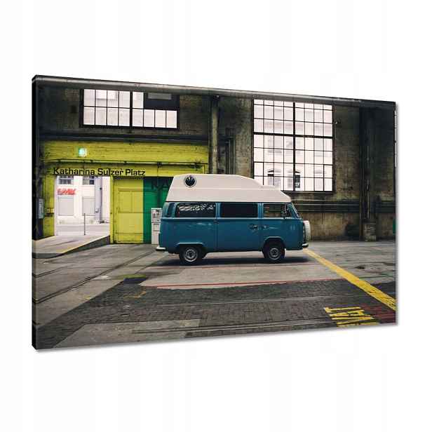 Obrazy 90x60 Modrý autobus Auto