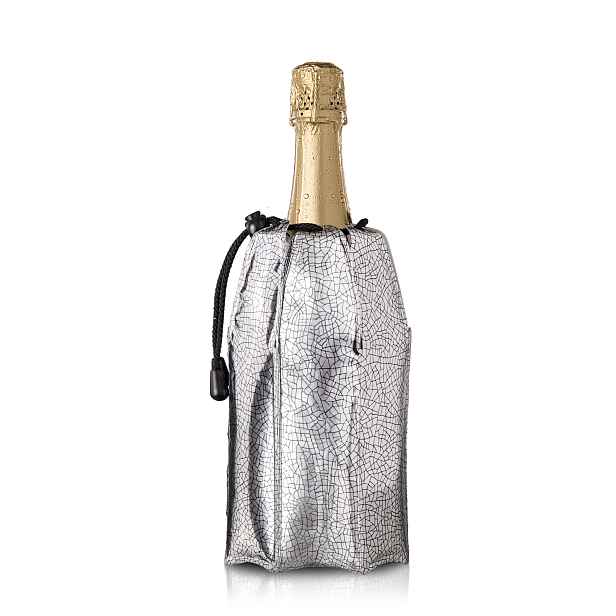 Chaldicí návlek na sekt, Vacu Vin, stříbrný, 38855636