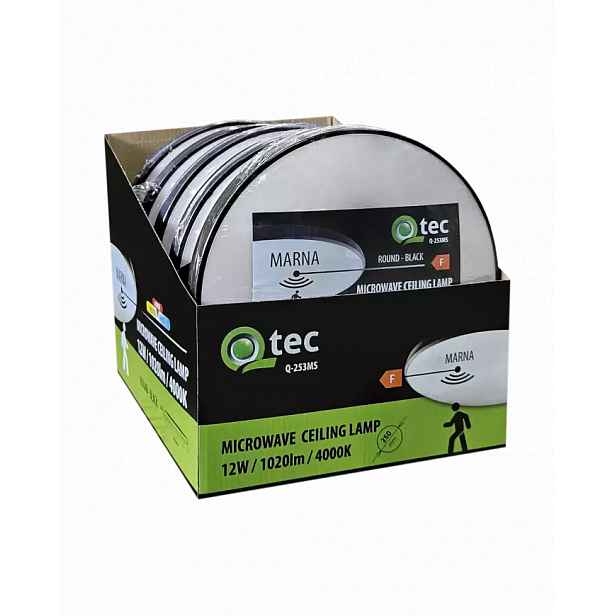 SVÍTIDLO QTEC Q-253MS MARNA 12W 4000K BLACK SENSOR