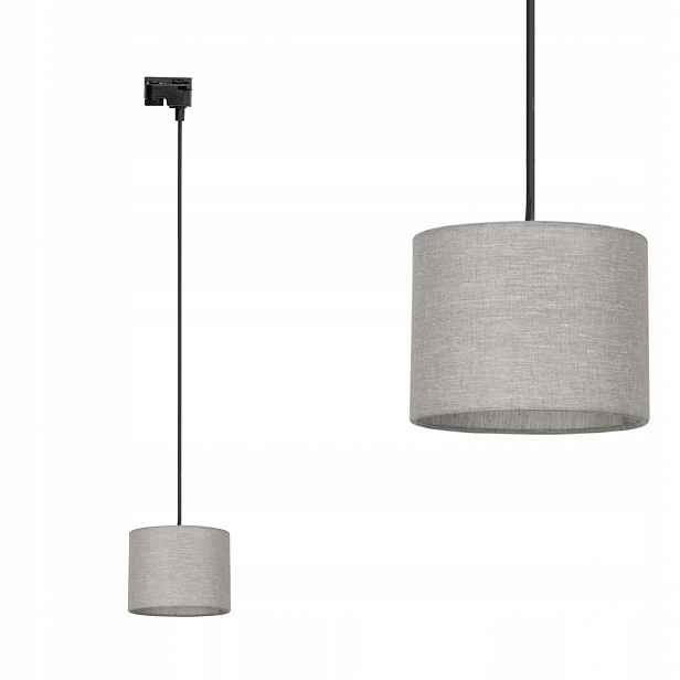 Závěsná 1fázová kolejnicová lampa se stínítkem Tracer Linen Ø20 béžová Tk Lighting