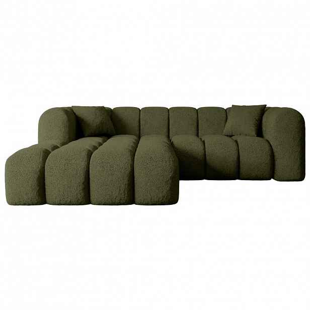ALTDECOR ROHOVÁ SEDACÍ SOUPRAVA s otomanem vlevo OLEA-L1 – 231 × 173 × 74 cm, zelená