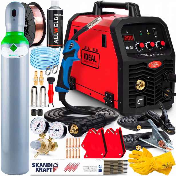 Poloautomatický Svařovací Stroj Ideal Tecno Mig 220 Mma Digital Flux 220A 230V Igbt