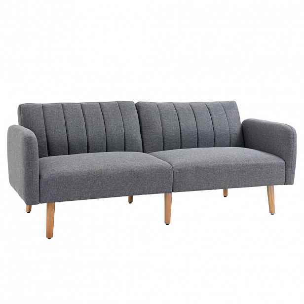 HOMCOM ROZKLÁDACÍ POHODA Rozkládací pohovka 2místná Látková pohovka Pohovka s funkcí spaní Linen-Touch