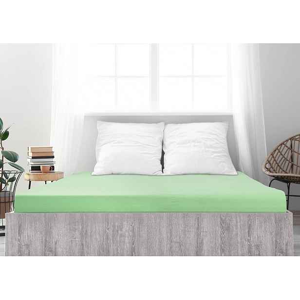 Jersey prostěradlo z mako bavlny LUXORA 180x200 cm světle zelené