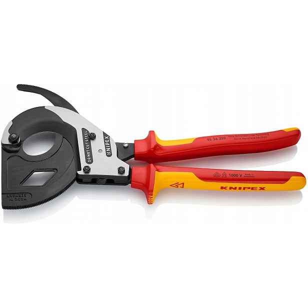 Nůžky na stříhání kabelů Vde s ráčnou 320 mm Izolované Knipex 95 36 320