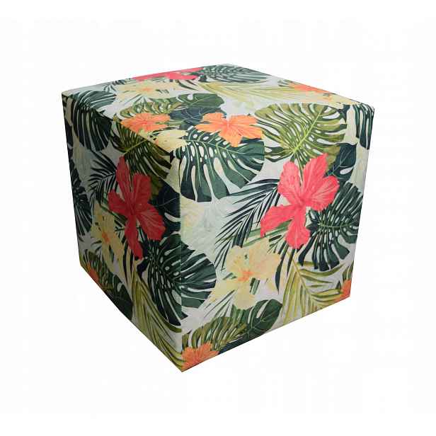 Taburet Pufy 40x40x40 Tropic Listy Monstera