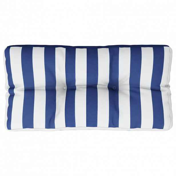 vidaXL Poduška na palety modré a bílé pruhy 80 x 40 x 12 cm textil