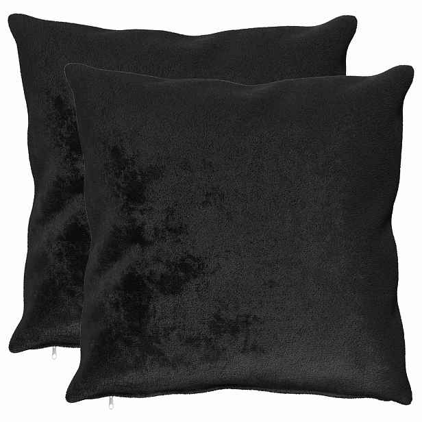 vidaXL Povlak na polštář 2 pcs HEERLEN Černá 65 x 65 cm Flanel